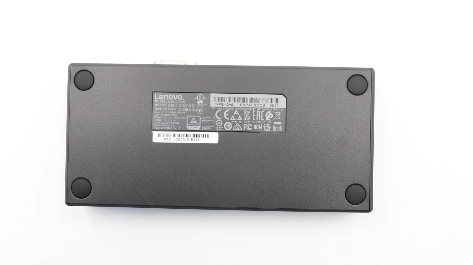 Dock Lenovo ThinkPad USB-C Dock (Type 40A9) - Nuevo Original - Imagen 2